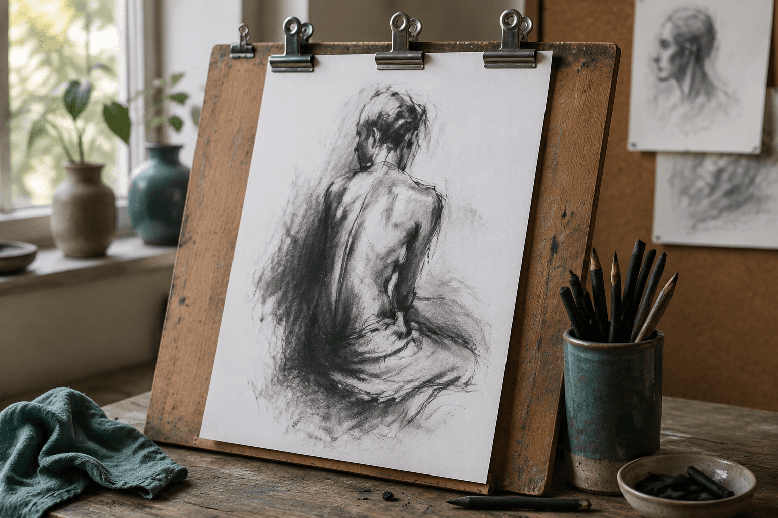Drawing Board Clip Set in a studio scene